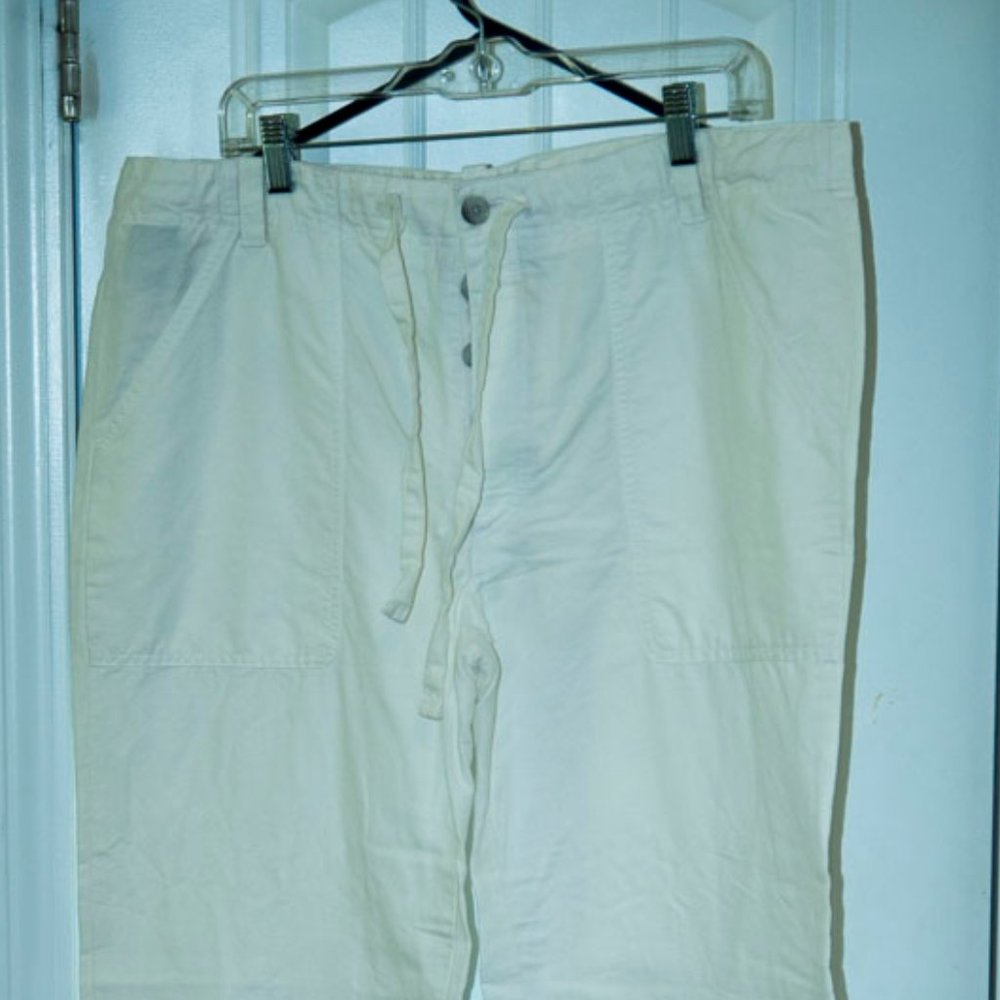 Perry Ellis White Linen pants 36x32